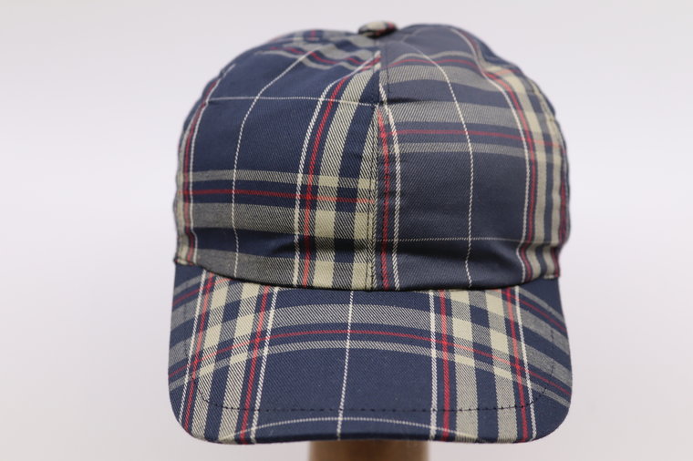 City Sport Winter Baseball Cap Tartan Blauw Rood Grijs