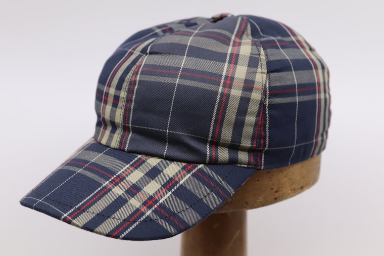 City Sport Winter Baseball Cap Tartan Blauw Rood Grijs