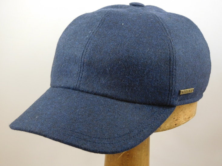 hatland baseball cap met oorklep ruston wol sympatex blauw