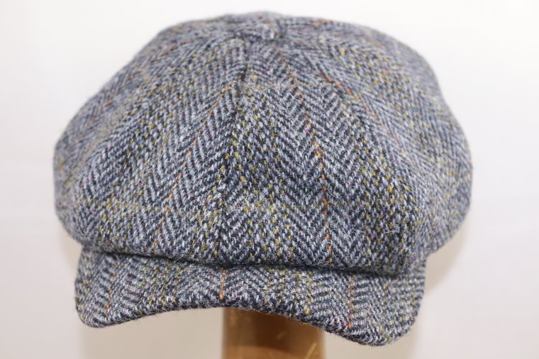 Wigens Newsboy Classic Cap Harris Tweed Dark Blue