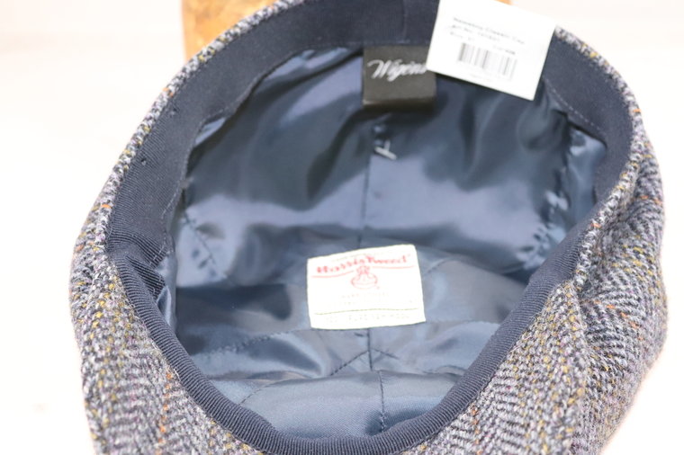 Wigens Newsboy Classic Cap Harris Tweed Dark Blue