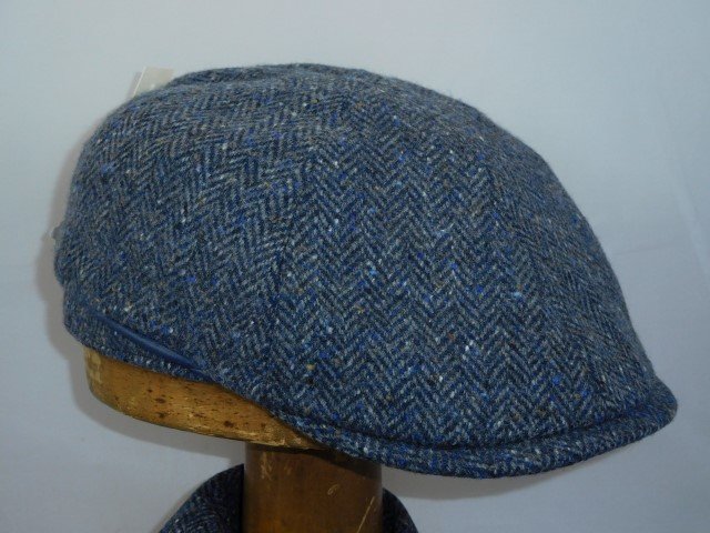 city sport 21 ivy pet six panel donegal tweed visgraat paspel blauw