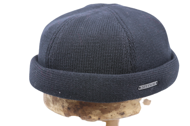 stetson docker cotton knitted black