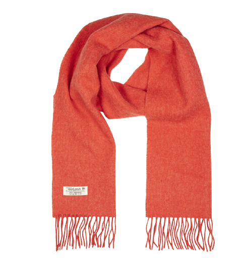 john hanly irish wool scarf medium coral