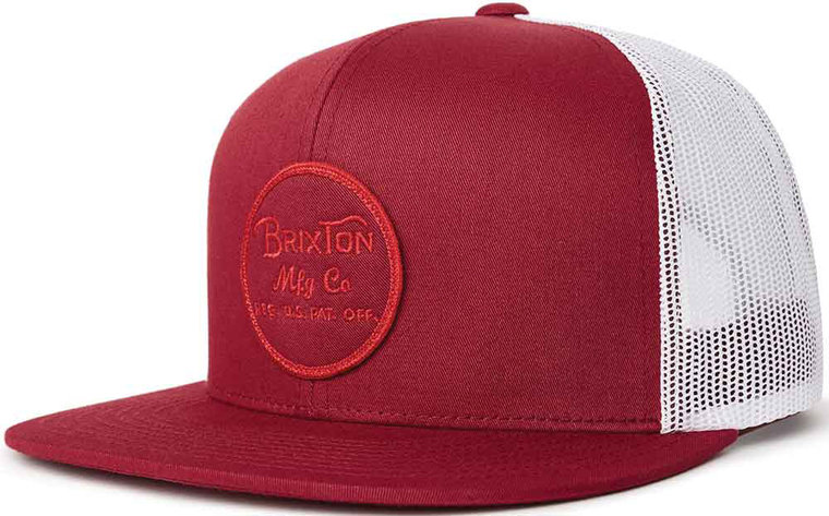 brixton wheeler mesh snapback burgundy