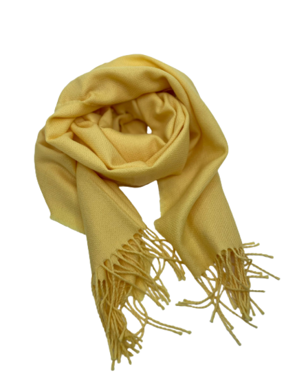 john hanly merino wool scarf large solid pastel yellow