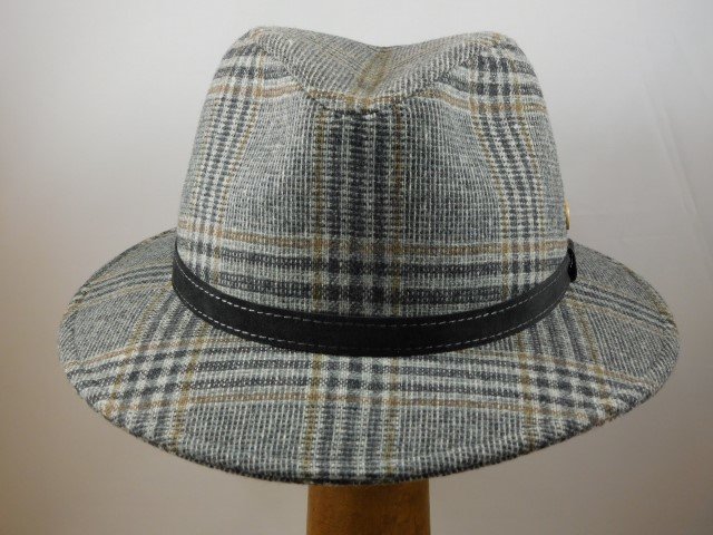 mayser hugo tweed hoed ruit beige grijs