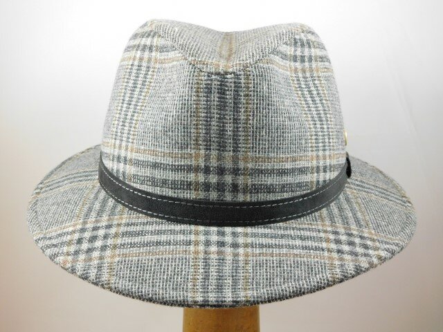 mayser hugo tweed hoed ruit beige grijs