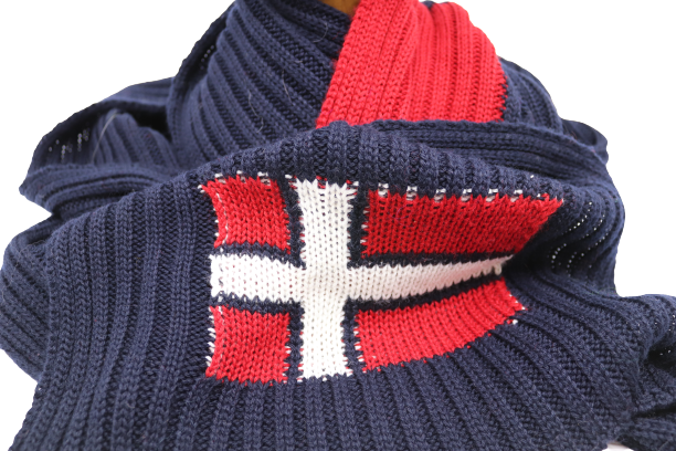 merino knitted sjaal noorse vlag merino wolmix navy