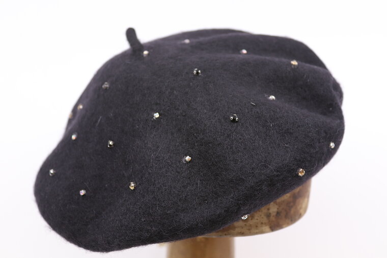 bronte flore baret wool black diamond