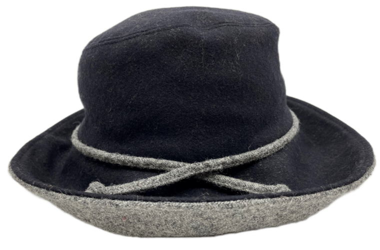 bronte clochehoed fedora wol zwart grijs