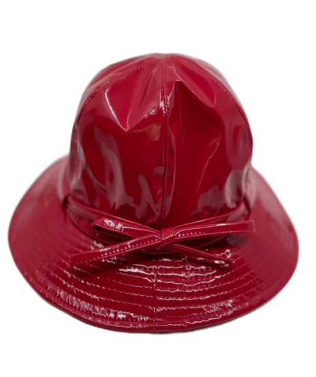 jos van dijck lak regenhoed cloche rood