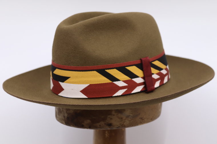 Jose Signes Valencia Fedora Haarvilt Ethnic Khaki Groen