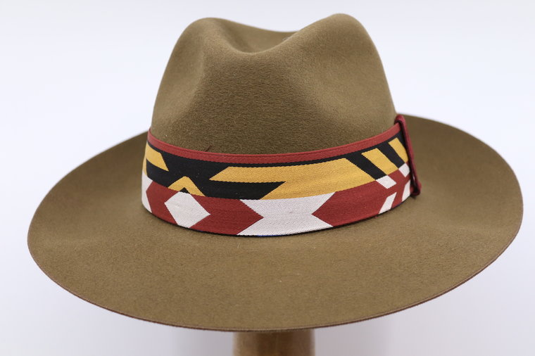 Jose Signes Valencia Fedora Haarvilt Ethnic Khaki Groen