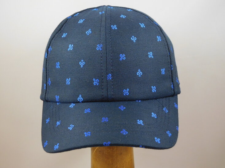 wigens baseball cap katoen navy fleur de lis blauw