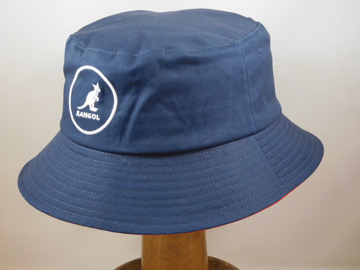 kangol bucket hat cotton navy red