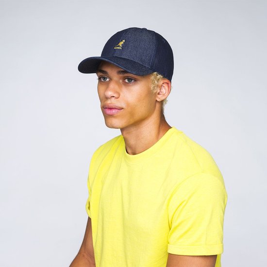 kangol baseball cap cotton mix denim blue