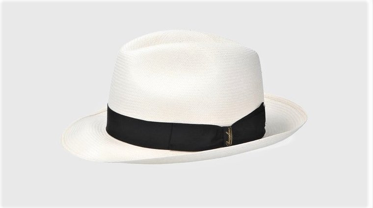 borsalino panama fino medium brim white and black