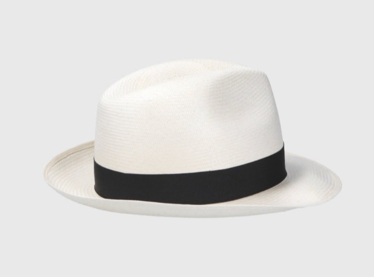 borsalino panama fino medium brim white and black