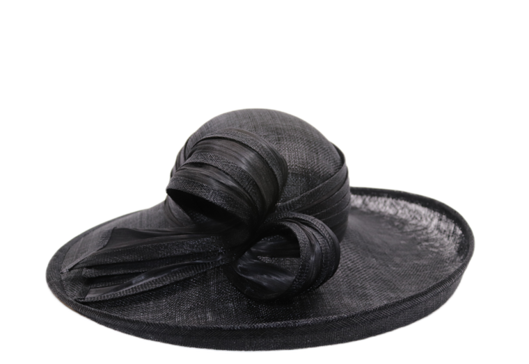 maddox occasion hat bow and pen sinamay black