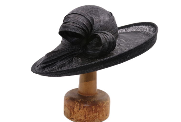 maddox occasion hat bow and pen sinamay black