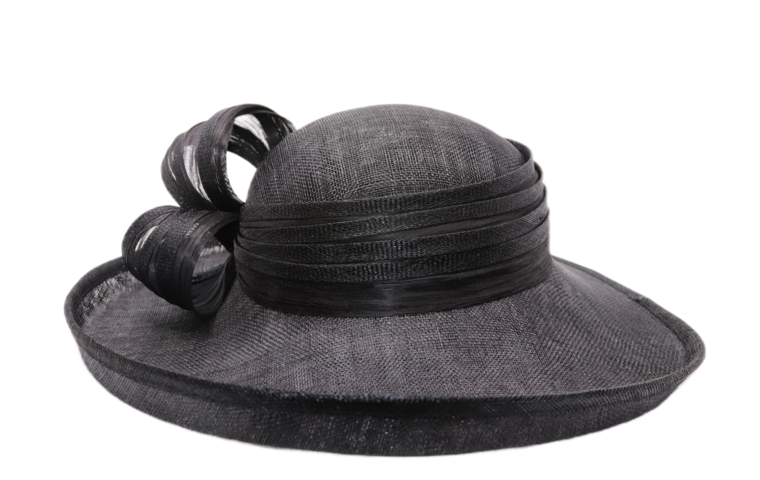 maddox occasion hat bow and pen sinamay black