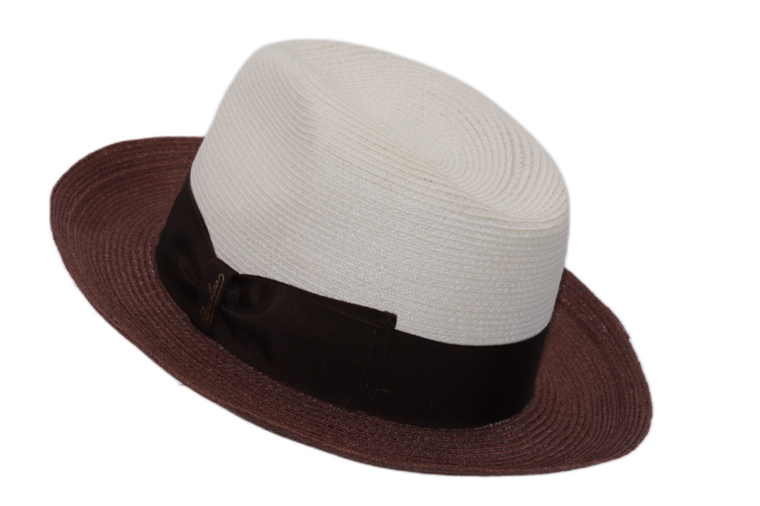 borsalino fedora bogart bandstro hemp marron creme