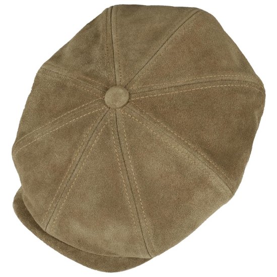 stetson hatteras newsboy cap calf leather brown beige