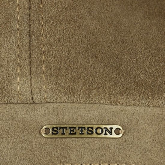 stetson hatteras newsboy cap calf leather brown beige