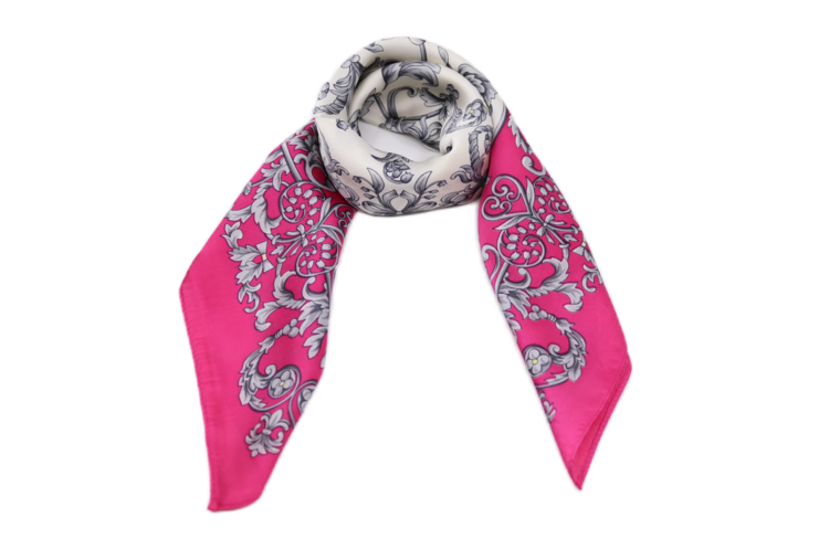 onkar zomer neckerchief sjaal pandas and cats satijn fuchsia