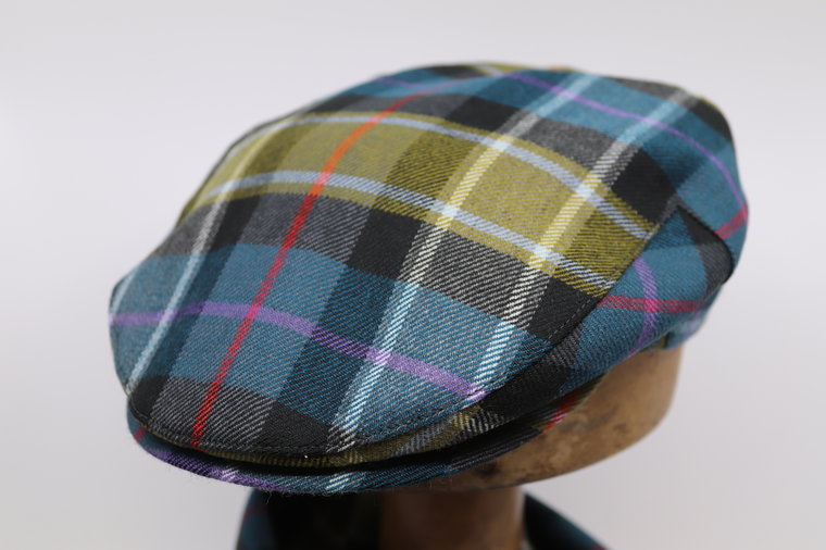 Jos van Dijck Flat Cap Rose Hunting Tartan Look PETROL 