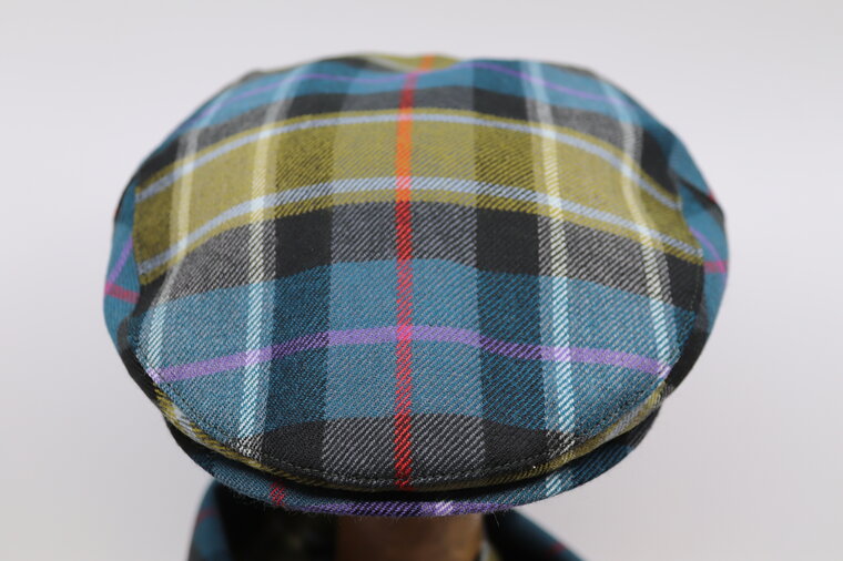 Jos van Dijck Flat Cap Rose Hunting Tartan Look PETROL 