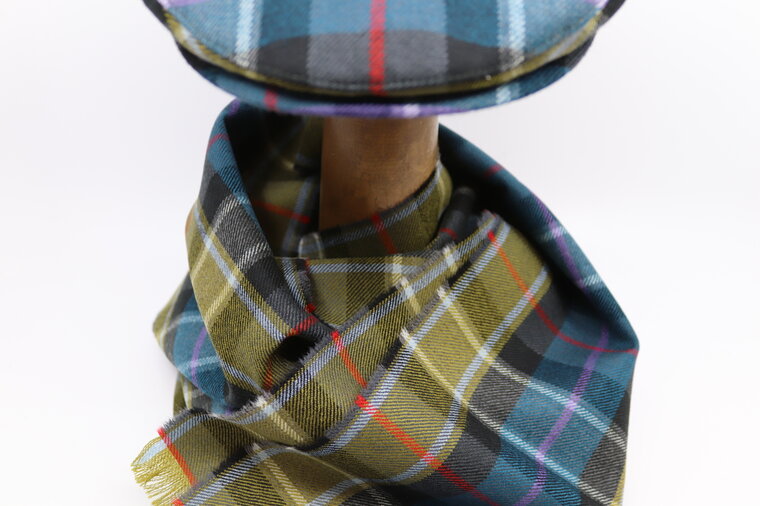 Jos van Dijck Flat Cap Rose Hunting Tartan Look PETROL 