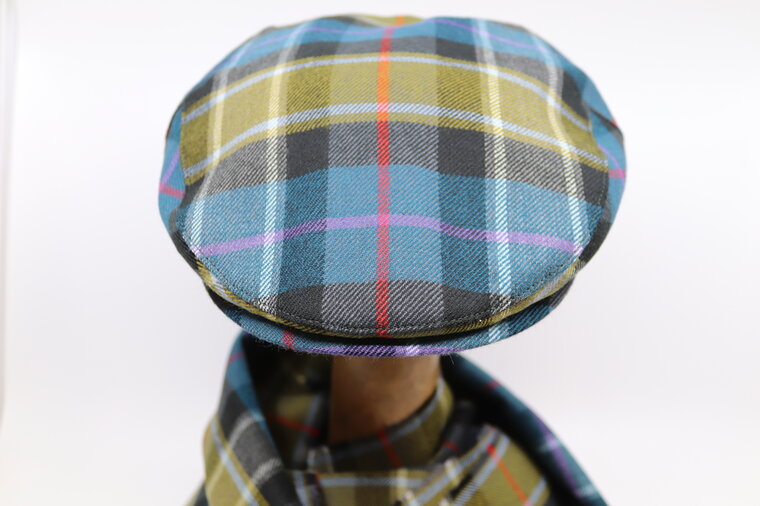 Jos van Dijck Flat Cap Rose Hunting Tartan Look PETROL 