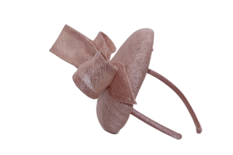 maddox fascinator dopje met strik sinamay rose