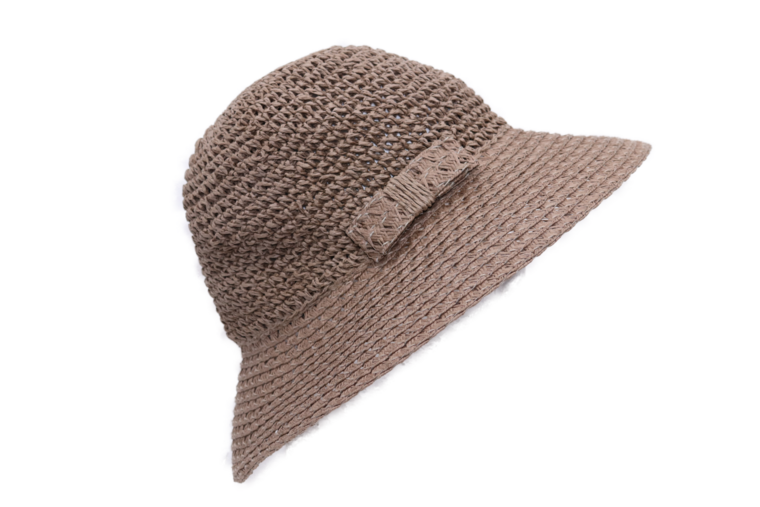 seeberger cloche strik papierstro taupe