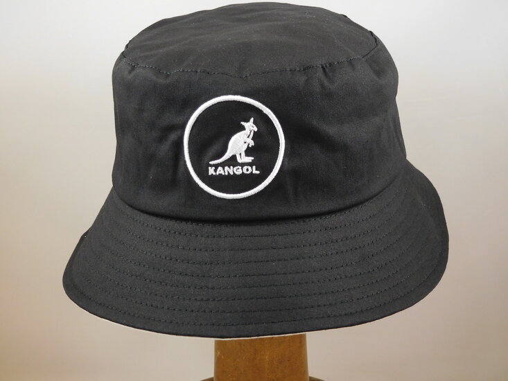 kangol bucket hat cotton black white