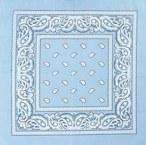 onkar bandana boeren zakdoek paisley licht blauw