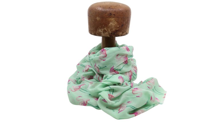 onkar zomer sjaal viscosemix flamingos green and pink