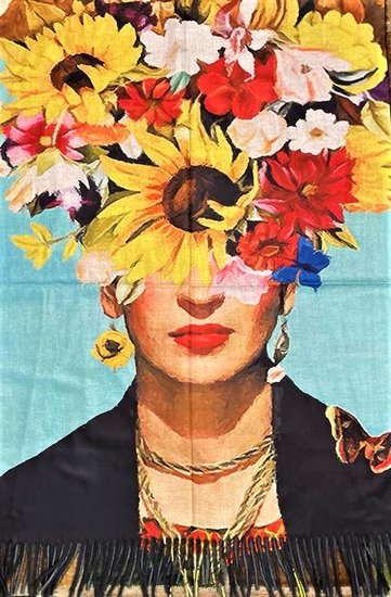 onkar wolmix sjaal frida kahlo flowers