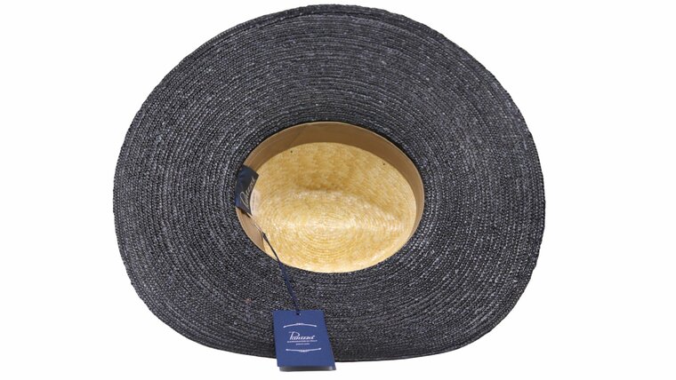 panizza fedora brede rand stro naturel en zwart