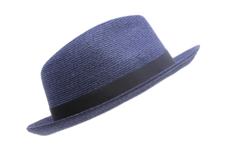 mayser fedora maleo raffia bandstro donker blauw