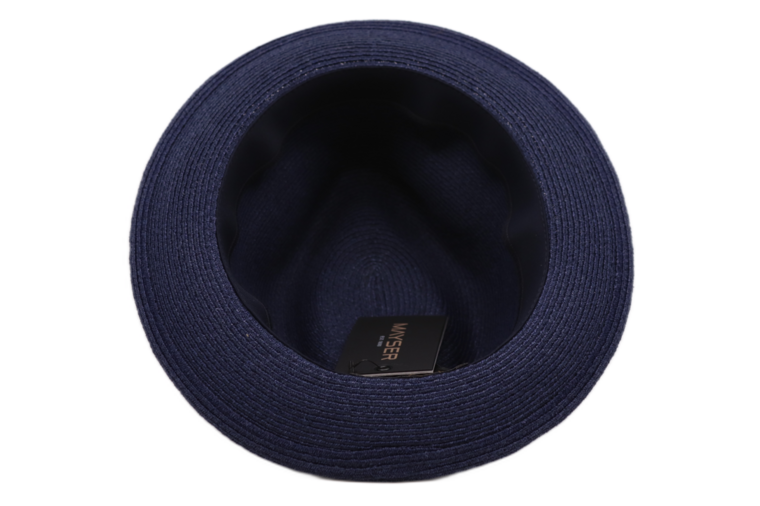 mayser fedora maleo raffia bandstro donker blauw