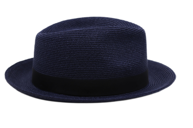 mayser fedora maleo raffia bandstro donker blauw