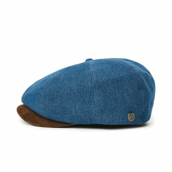 brixton brood snap cap cotton indigo brown distressed