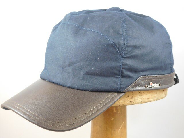 wigens baseballcap wax met oorkleppen donkerblauw