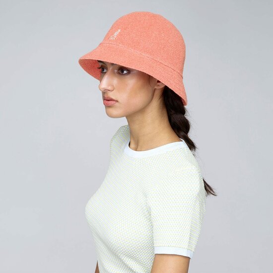 kangol bucket hat casual bermuda peach pink