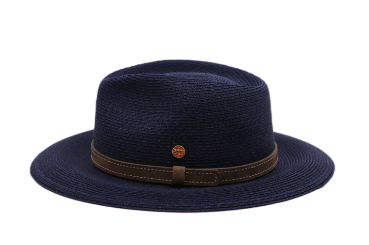 mayser fedora mathis raffia bandstro donkerblauw