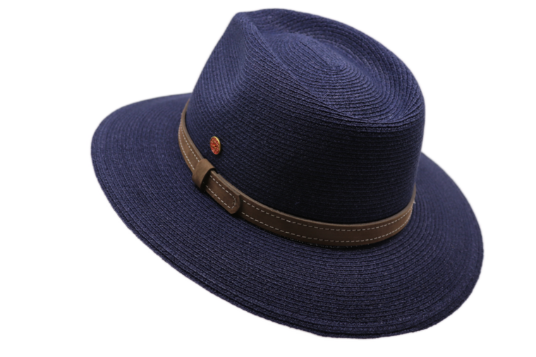 mayser fedora mathis raffia bandstro donkerblauw