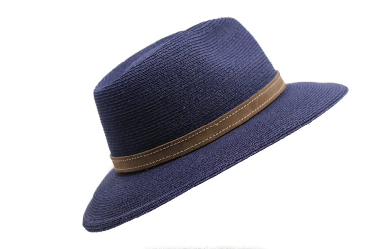 mayser fedora mathis raffia bandstro donkerblauw